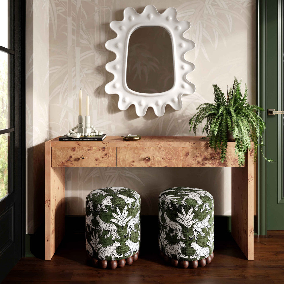 Brandyss Burl Console Table, Honey Burl