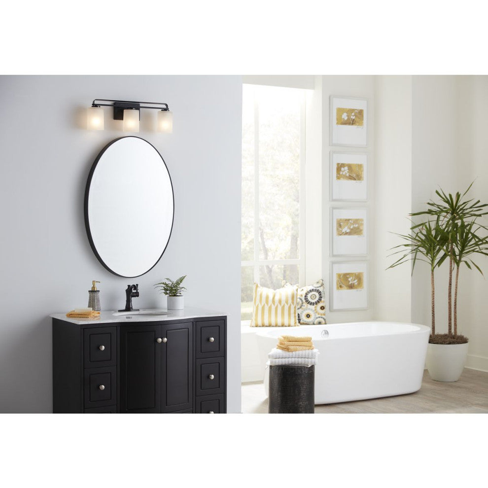 League Collection 3-Light Modern Farmhouse Bath Vanity Light, Matte Black