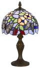 40W Tiffany Lamp with Zinc Cast Base, Antique Brass Finish