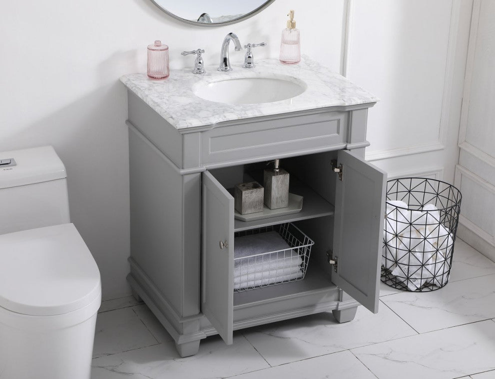 Weston Single Bathroom Vanity Set, Grey, 30