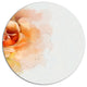 Orange Rose Flower Watercolor, Flower Disc Metal Wall Art, 23"