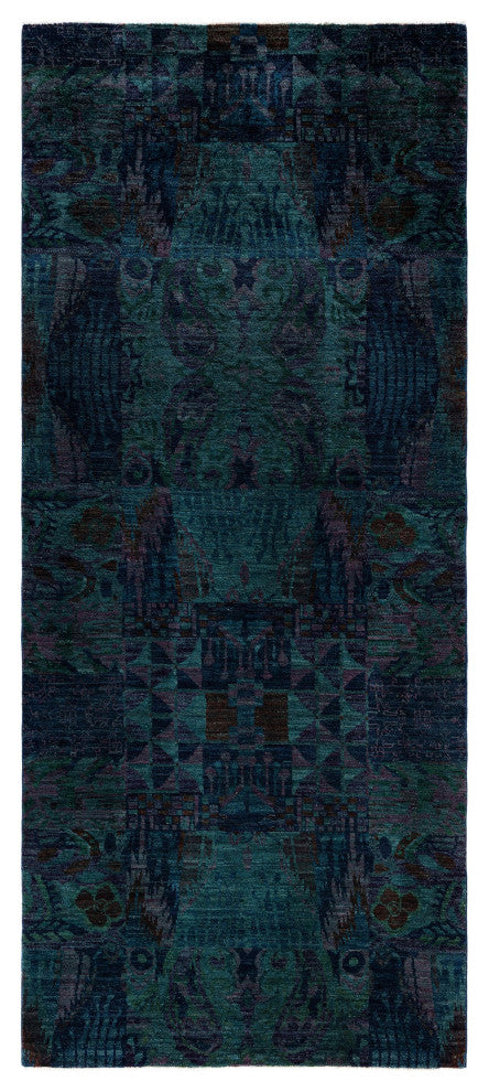 Overdyed One-of-a-Kind Hand-Knotted Area Rug Multi, 5' 3" x 12' 3"