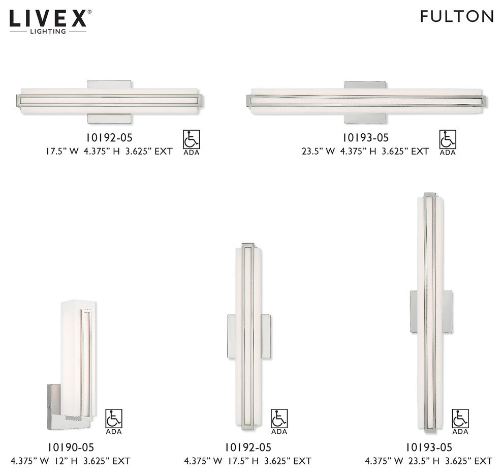 Livex Lighting Polished Chrome LED Light ADA Wall Sconce