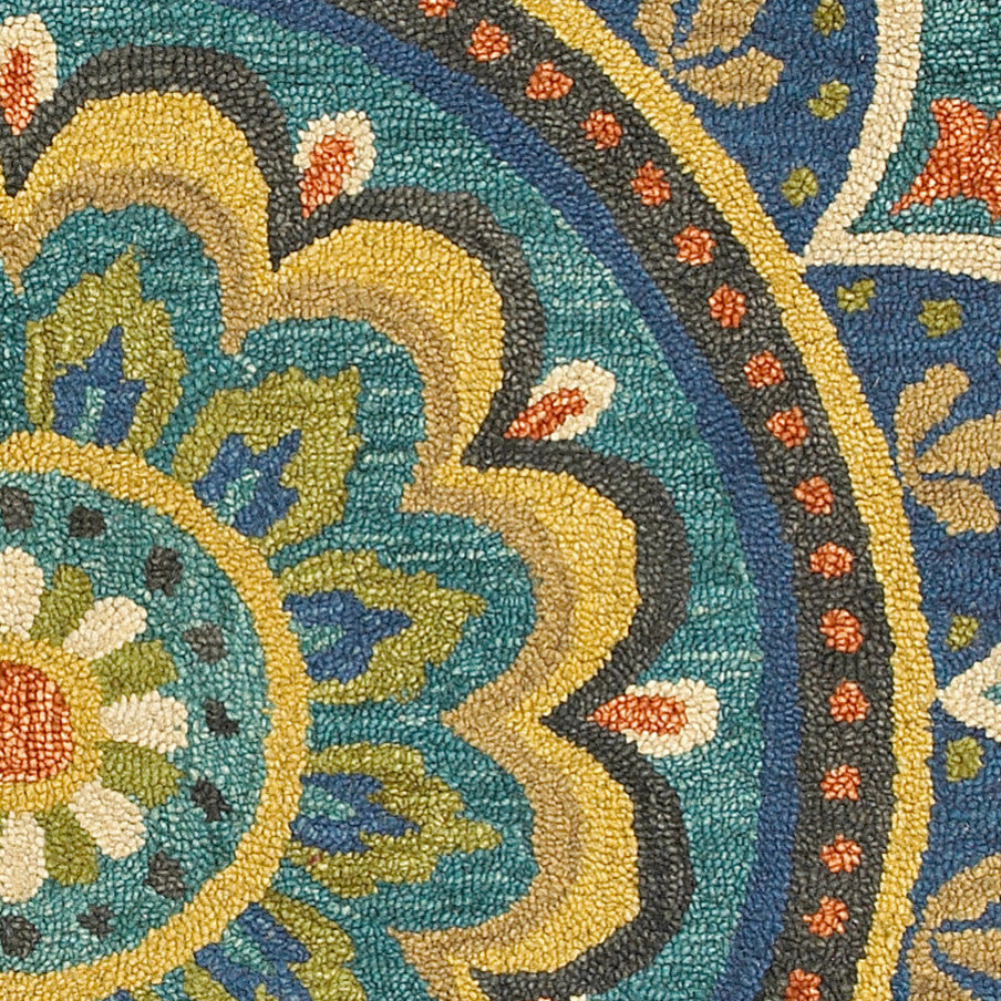 Floral Escape Mandala Area Rug, 4' Round