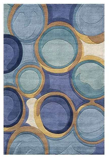 Momeni New Wave nw133 Polka Dots Rug, Blue, 2'6"x8'0" Runner