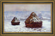 Claude Oscar Monet Grainstacks Snow Effect Framed Premium Canvas Print, 18"x27"