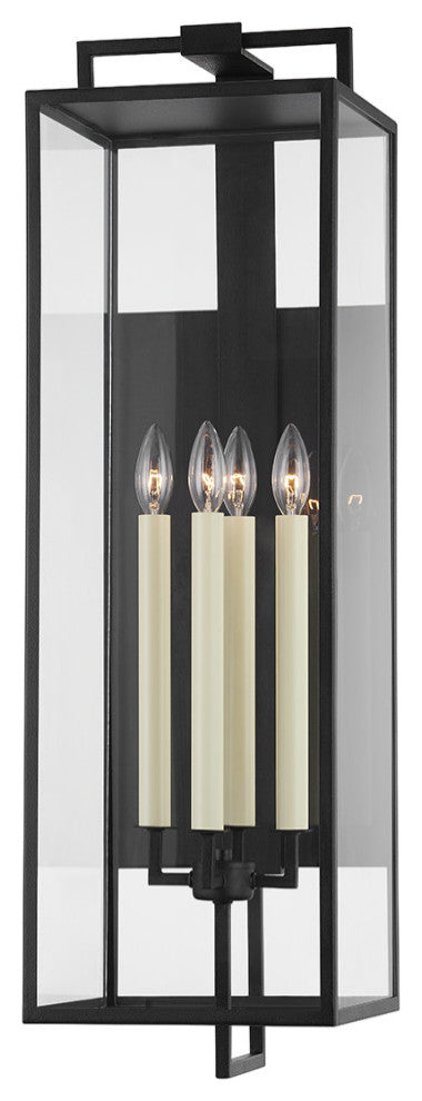 4-Light Exterior Xxlg Wall Sconce, Forged Iron