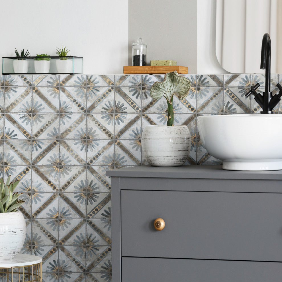 Harmonia Kings Ceramic Floor and Wall Tile, Marrakech Blue, Marrakech Blue