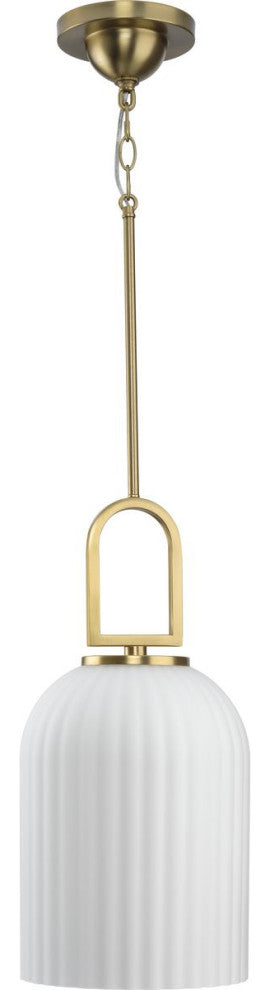 Stanza Collection One-Light New Traditional Pendant Light, Brushed Gold