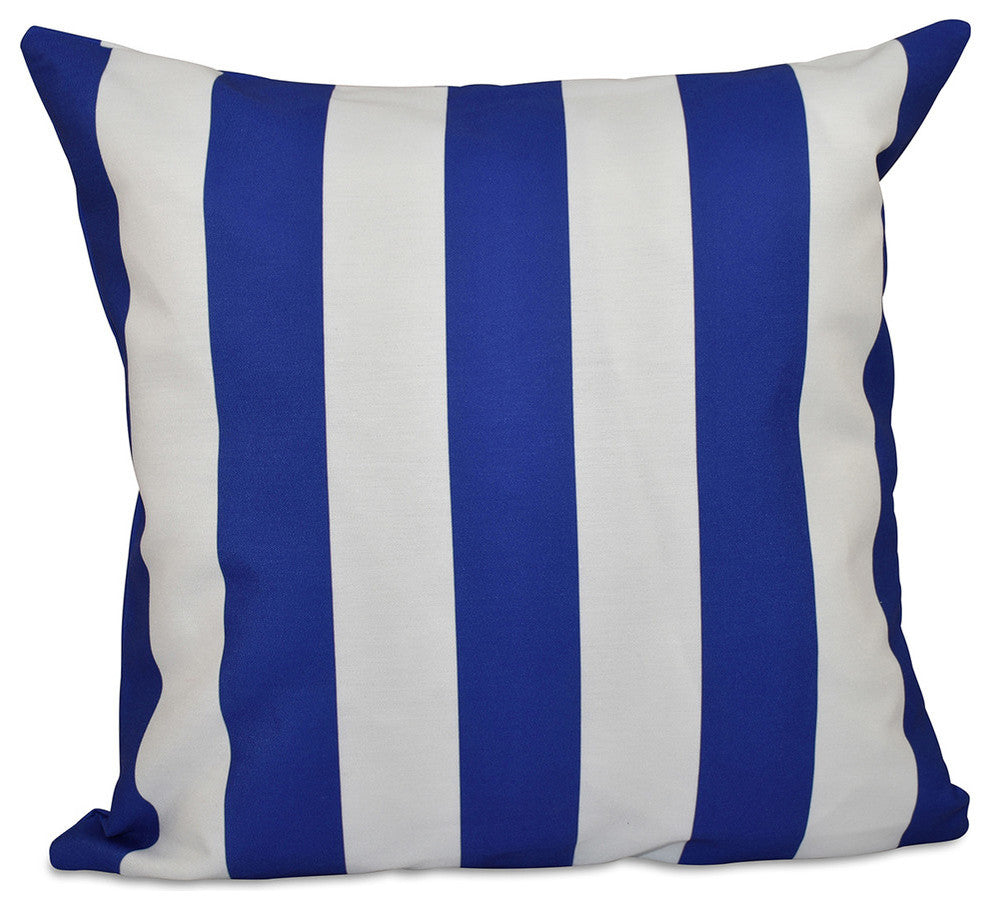 Classic Stripes Decorative Pillow, Dazzling Blue, 16"x16"