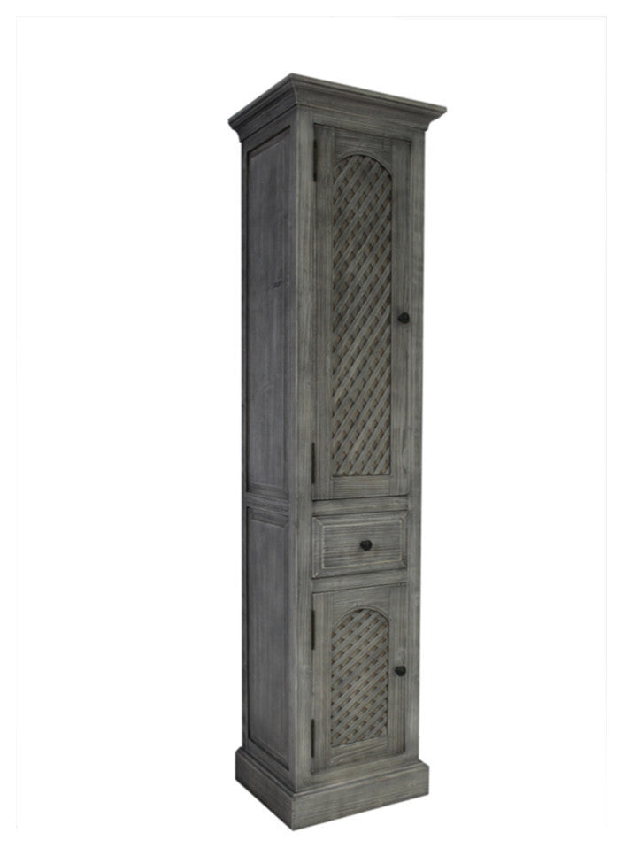 79" Rustic Solid Fir Side Cabinet, Gray