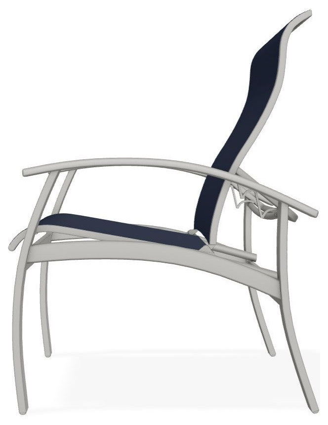 Belle Isle Sling Adjustable Outdoor Dining Chair, Navy/Snow