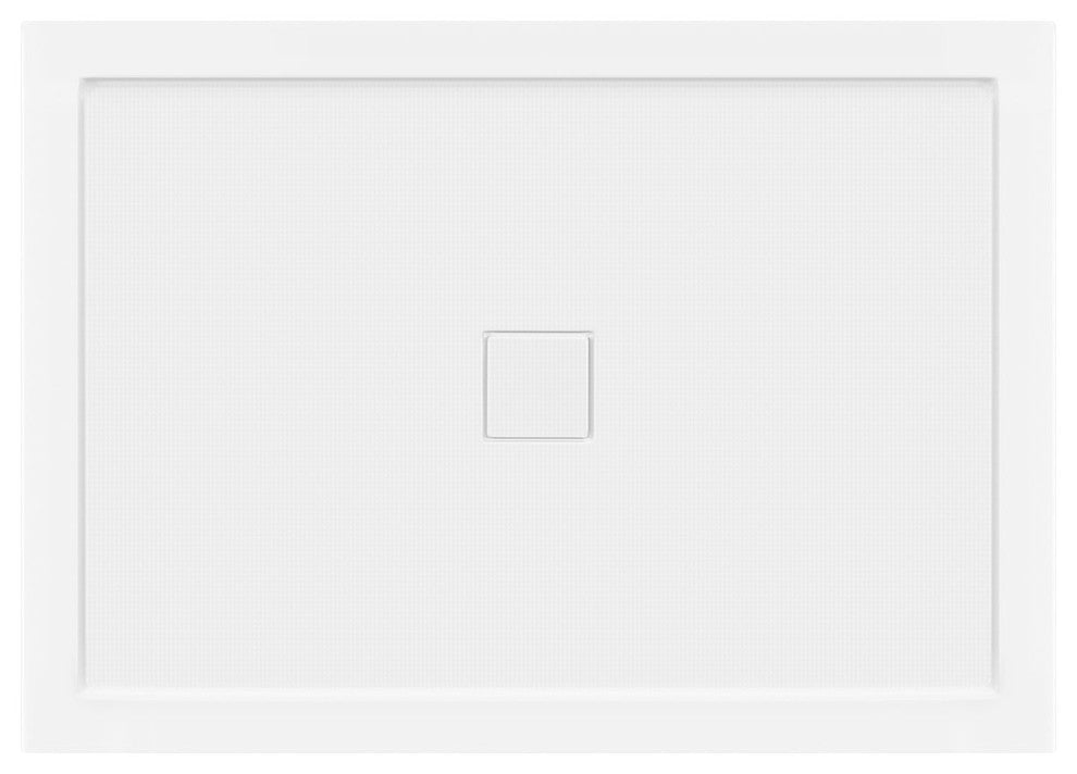 LessCare 48"x34" Left Double Threshold Shower Pan Base Wall Corner Center Drain