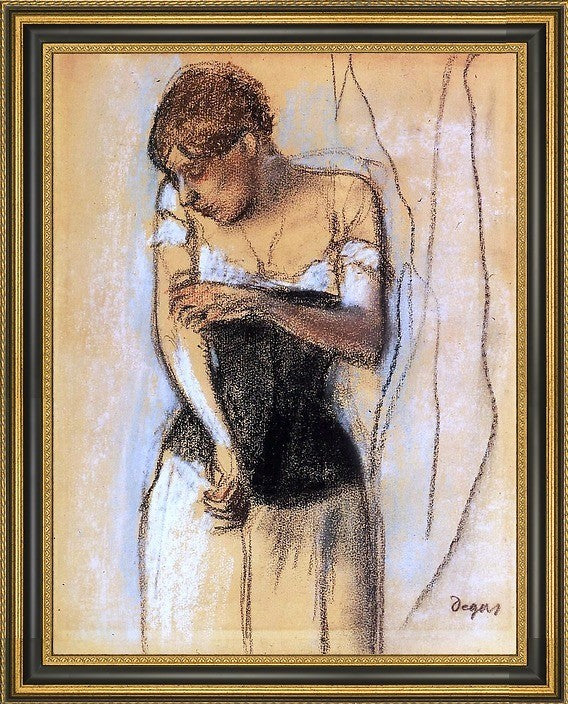 Edgar Degas Woman Touching Her Arm - 18" x 24" Framed Premium Canvas Print