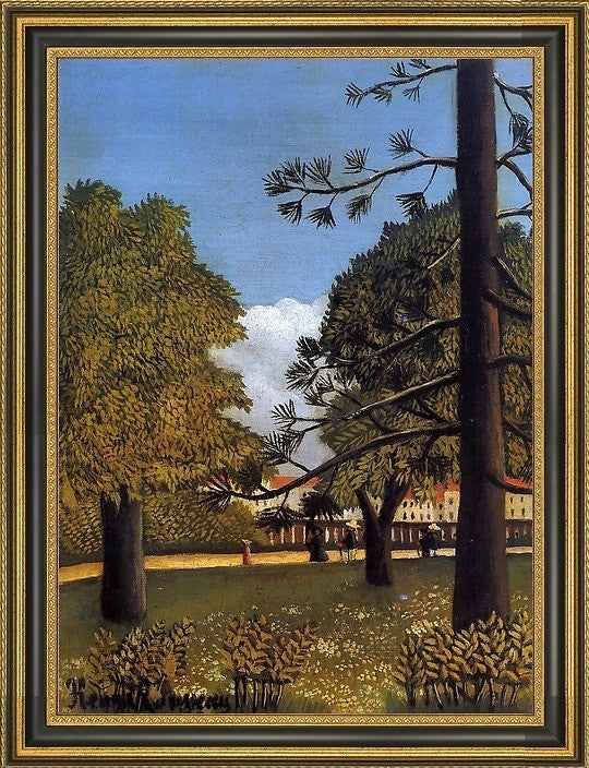 Henri Rousseau View of Parc De Montsouris Framed Premium Canvas Print, 16"x24"