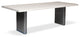 Brooks-Dining Table-Cast Slab Base-40"x79"-White Wash Top-Antique Nickel