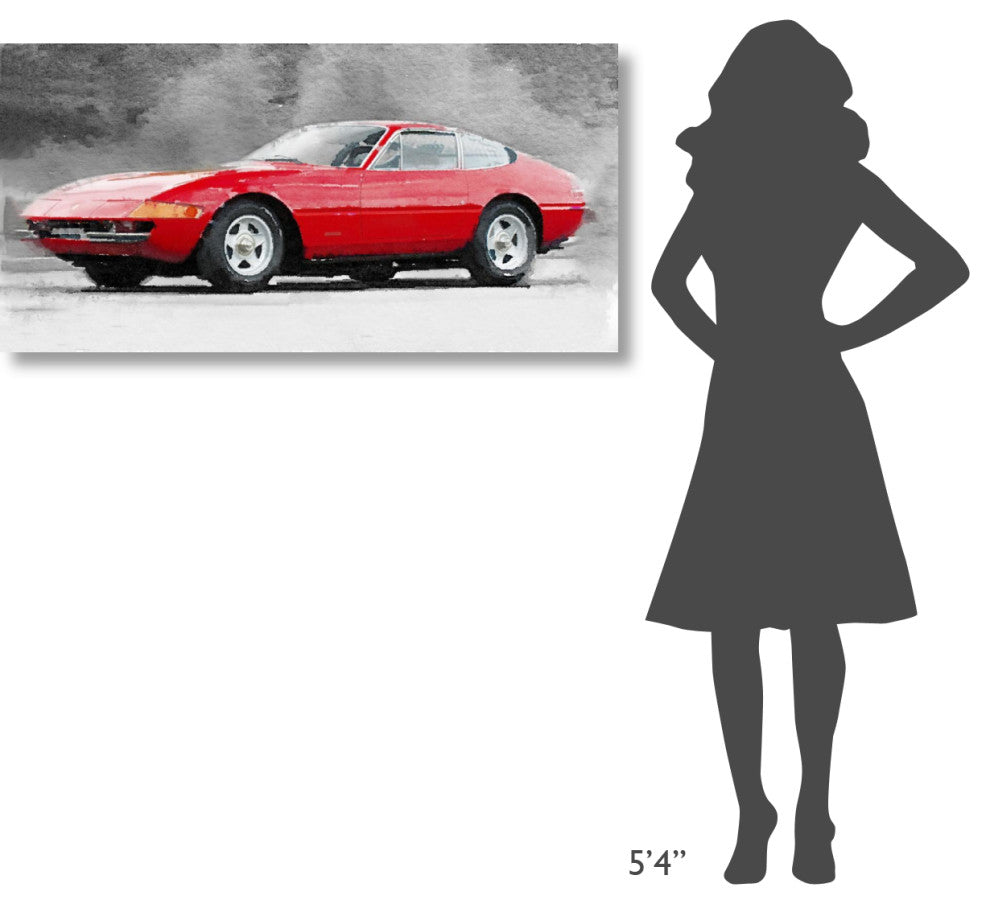 "1968 Ferrari 365 GTB4 Daytona Watercolor" Fine Art Print