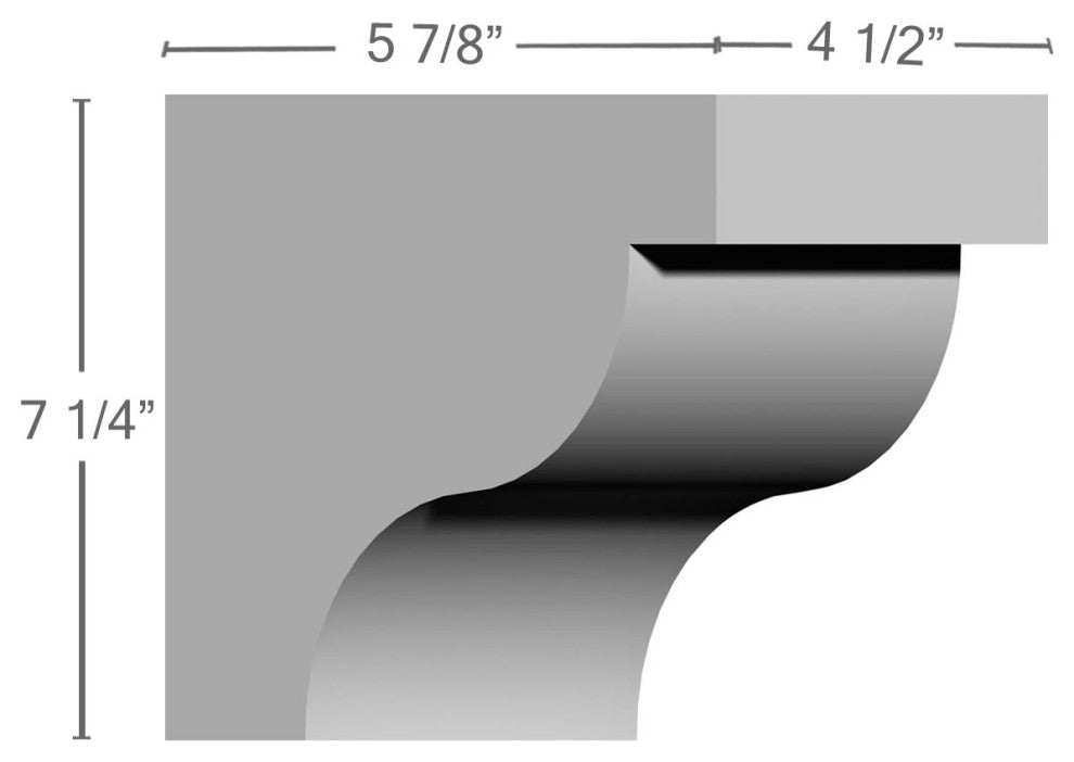 4 1/2"W x 5 7/8"D x 7 1/4"H Traditional Corbel
