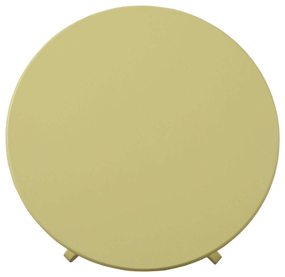 Urban Designs Alanis Wooden Accent Side Table, Light Yellow