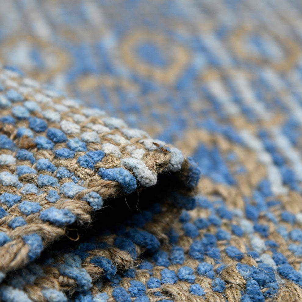 Zola Parquet Area Rug, Blue, 8' x 10', Geometric