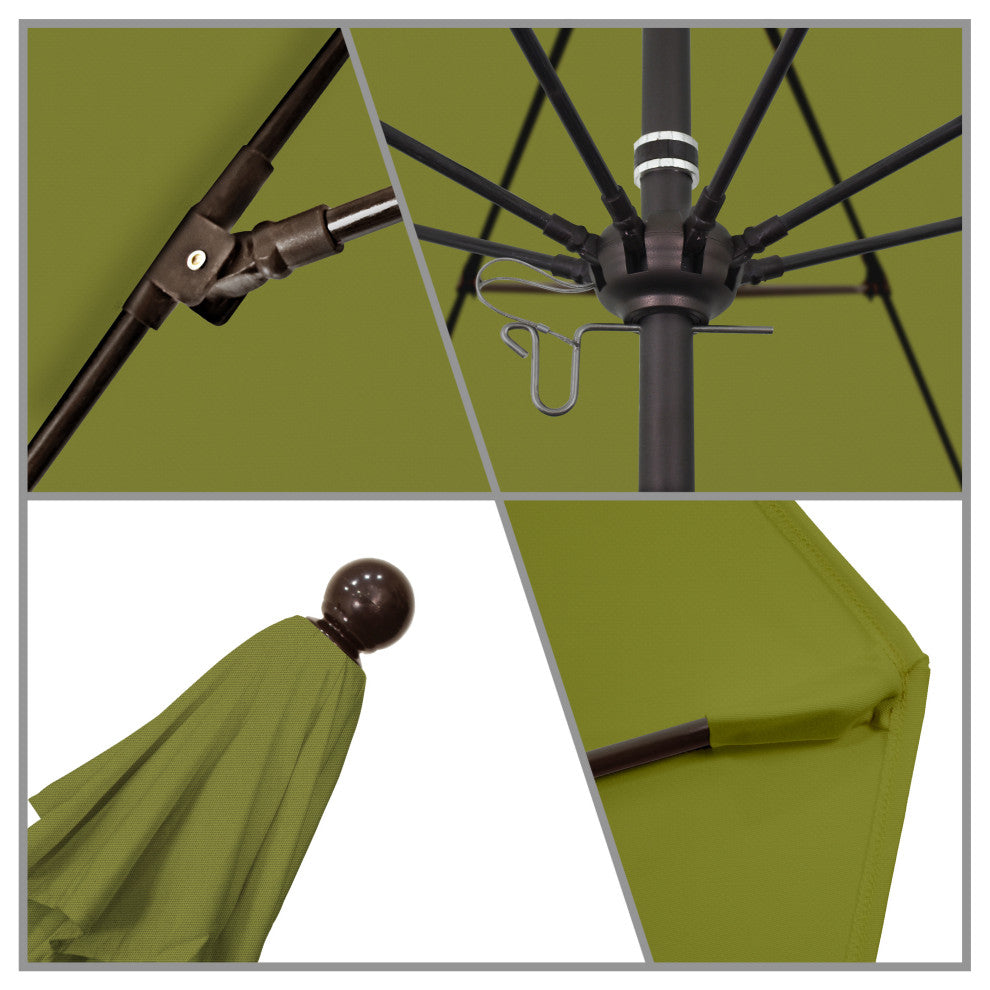 11' Fiberglass Umbrella Bronze, Olefin, Kiwi, 11'