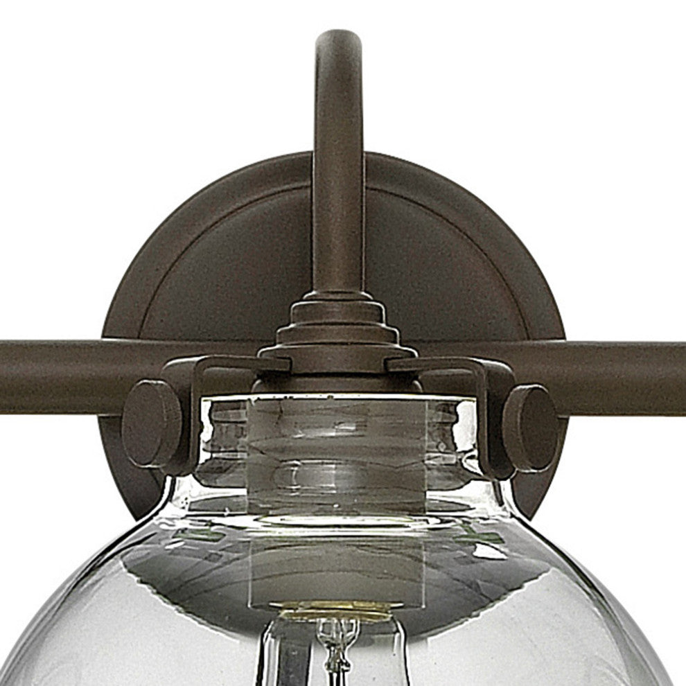 Hinkley Congress Medium Globe Glass Three Light Vanity, Oil Rubbed Bronze