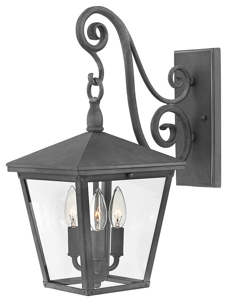 Hinkley Trellis Medium Wall Mount Lantern, Aged Zinc