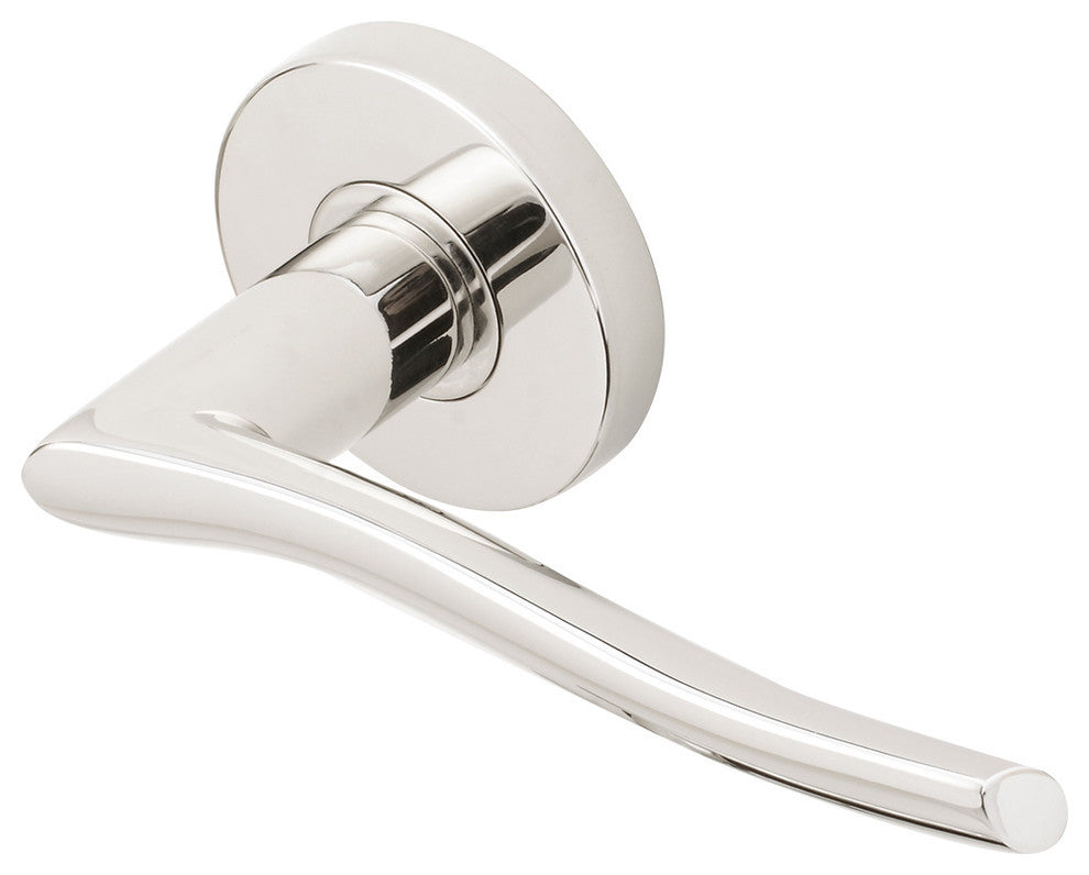 Waterfall Lever, Tubular Privacy, Polished Stainless Steel, 2-3/8" Backset