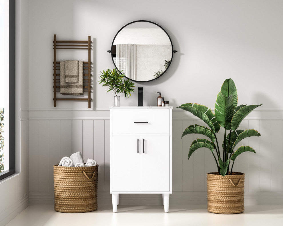 Home Living 20" Single Bathroom Vanity, White