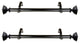 Myla 1" Diameter Side Curtain Rod 12-20" Long, Set of 2, Black