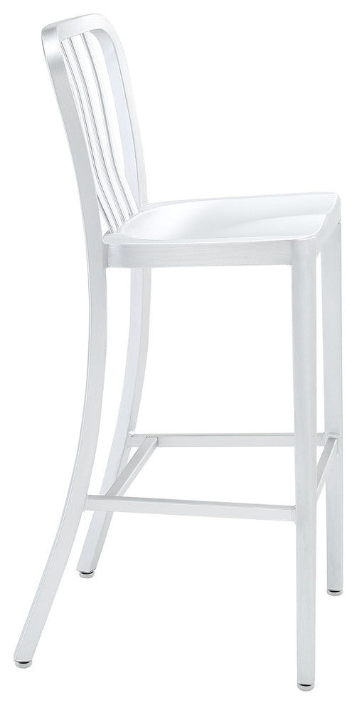 Modern Contemporary Dining Kitchen Bar Stool Silver