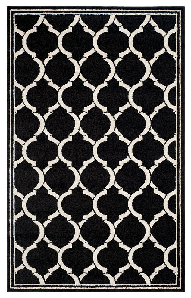 Safavieh Amherst Amt415G Outdoor Rug, Anthracite/Ivory, 9'0" X 12'0"