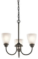 Mini Chandelier 3-Light, Olde Bronze, Standard