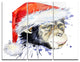 "Monkey Santa Clause" Glossy Metal Wall Art, 3 Panels, 36"x28"