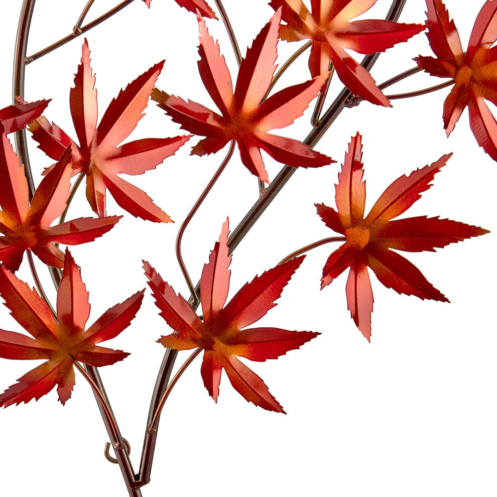 Fall Leaves Earthtones Metal Wall Art