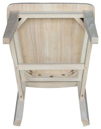 Mission Style Unfinished Wood Dining Chair