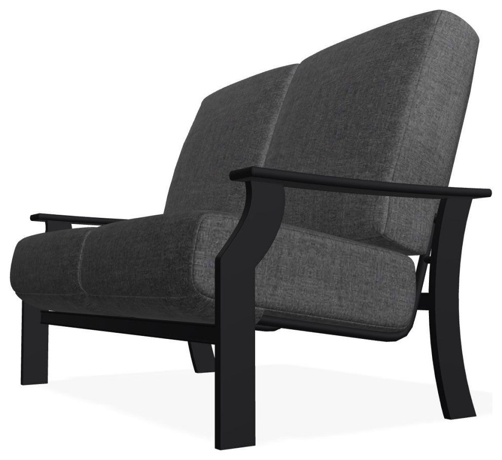 St. Catherine Deep Seat Outdoor Loveseat, Slate/Black
