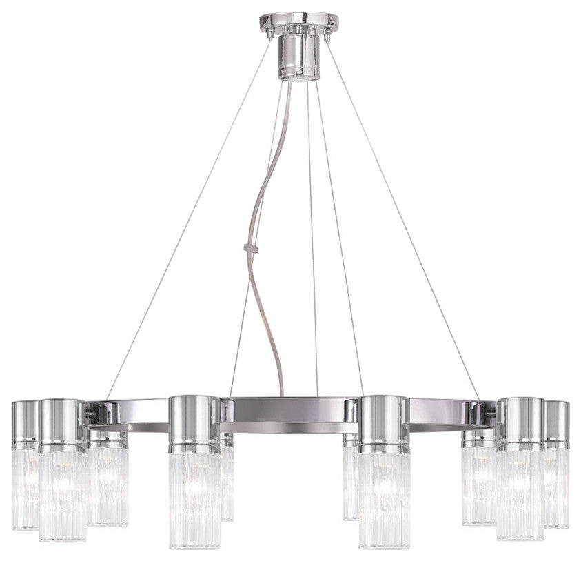 Midtown Chandelier, Brushed Nickel, Chrome