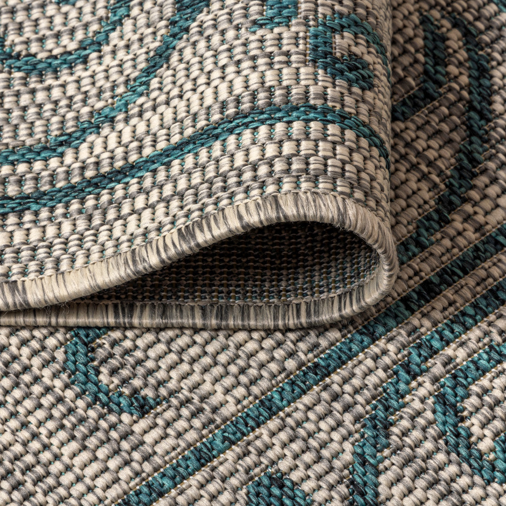 Charleston Vintage Filigree Textured Weave Indoor/Outdoor Area Rug