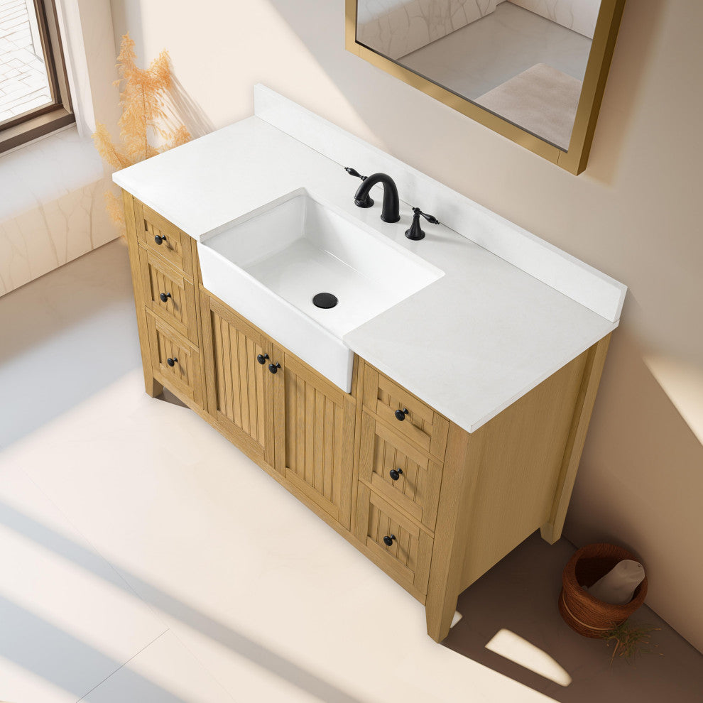 Burbank 54" Single Vanity, Oak