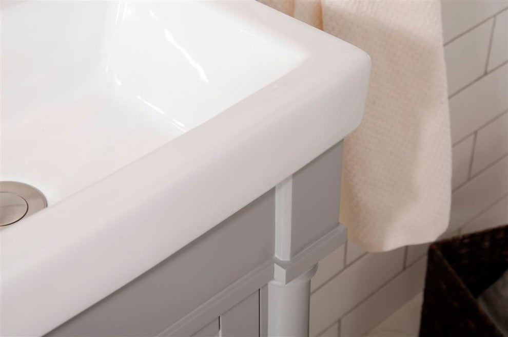 Legion Furniture Evarly Single-Sink Vanity, Gray, 18"