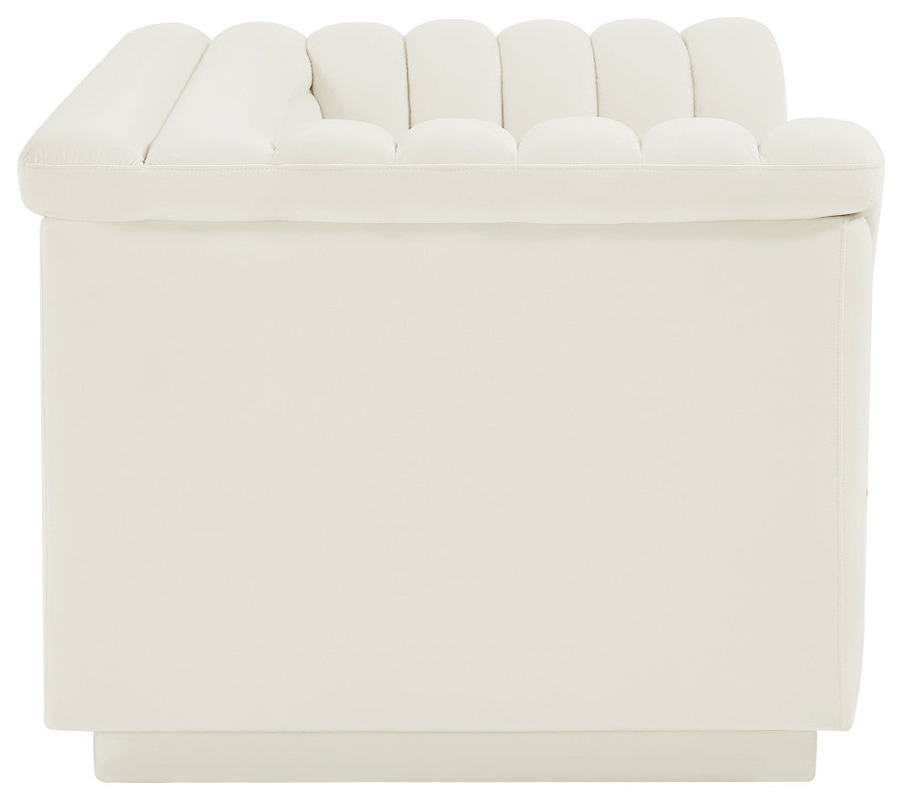 Cascade Upholstered Set, Cream, Velvet, Loveseat