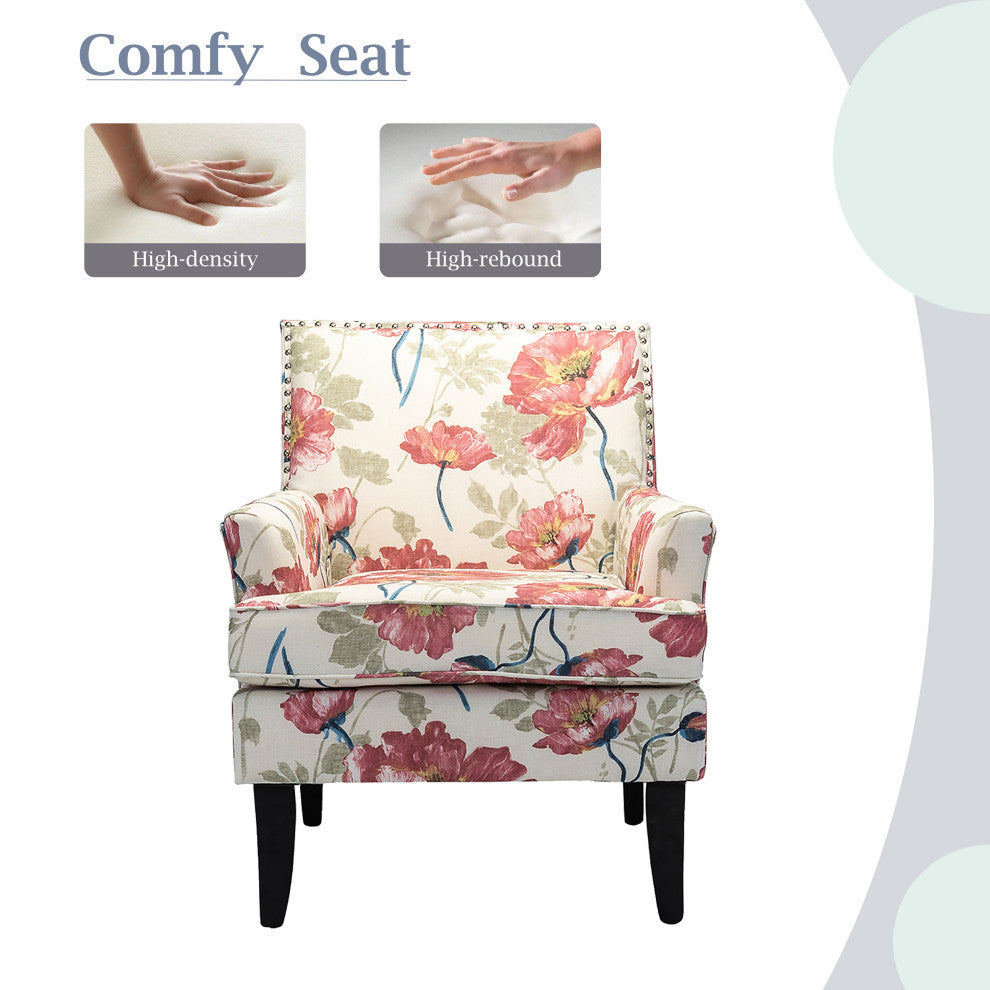 Herrera Classic Armchair With Pattern, Pink Floral