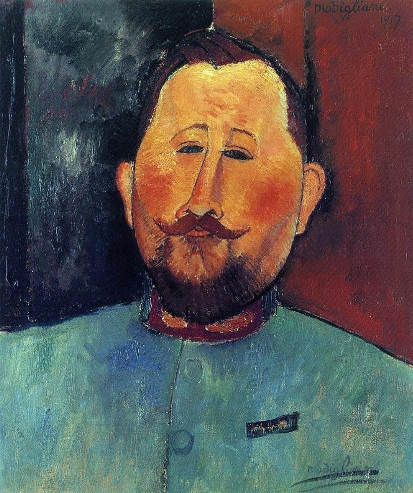 Amedeo Modigliani Portrait of Doctor Devaraigne - 20" x 25" Premium Canvas Print