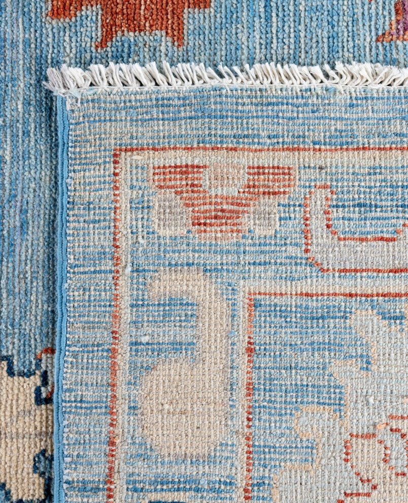 Oushak One-of-a-Kind Hand-Knotted Area Rug Light Blue, 9'2" x 12'8"