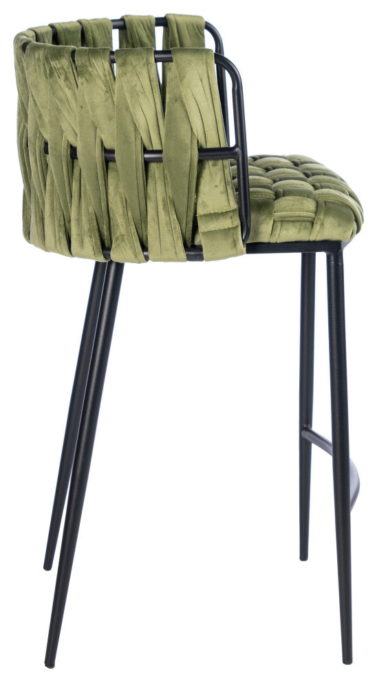 Milano Counter Chair, Green and Black