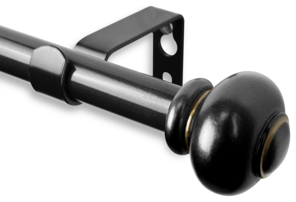 Yolanda Curtain Rod, Black, 48-84"