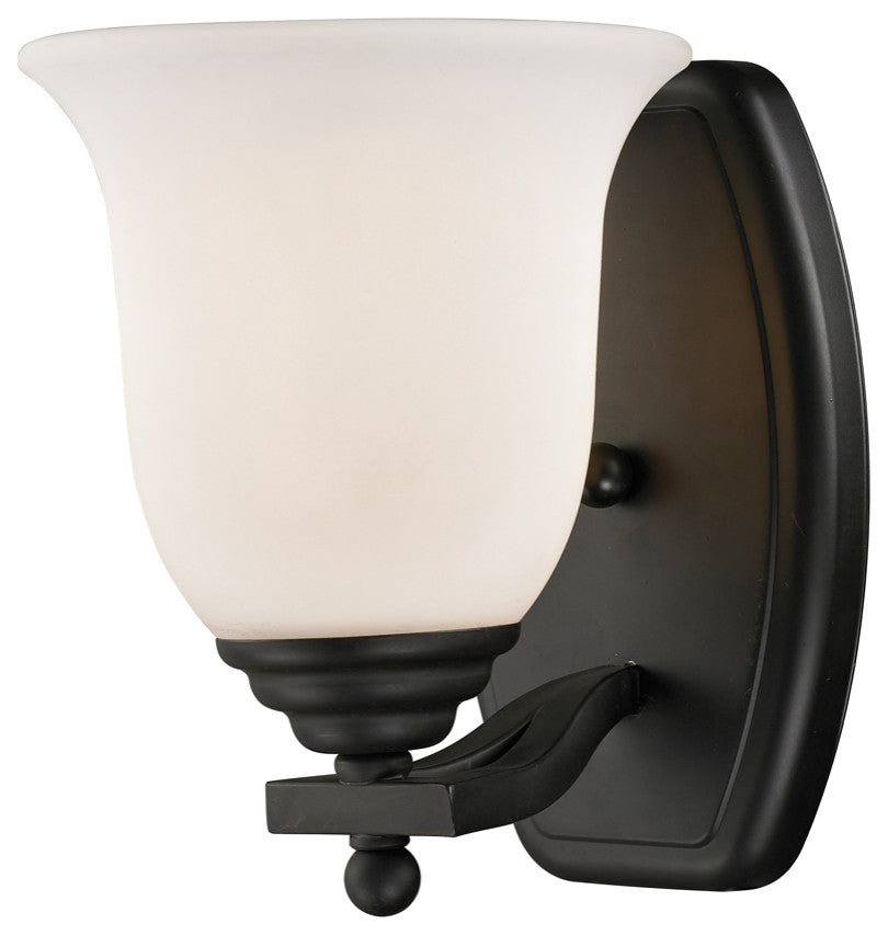 Lagoon 1 Light Vanity, Matte Black With Matte Opal Glass