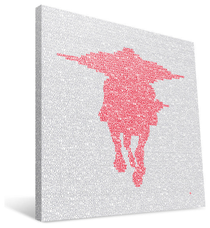 TT Red Raiders Typo Canvas Print, 16"x16"