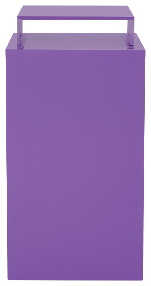 3 Drawer Locking Metal File Cabinet With Top Shelf, Purple